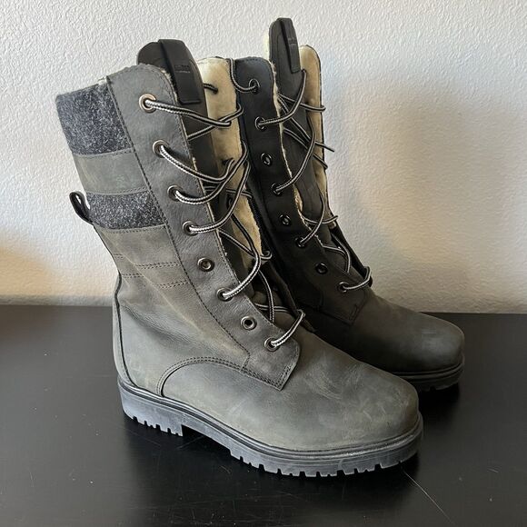 Overland Women’s Enya Shearling Lined Winter Boots Size 38 Dark Grey - Picture 1 of 7